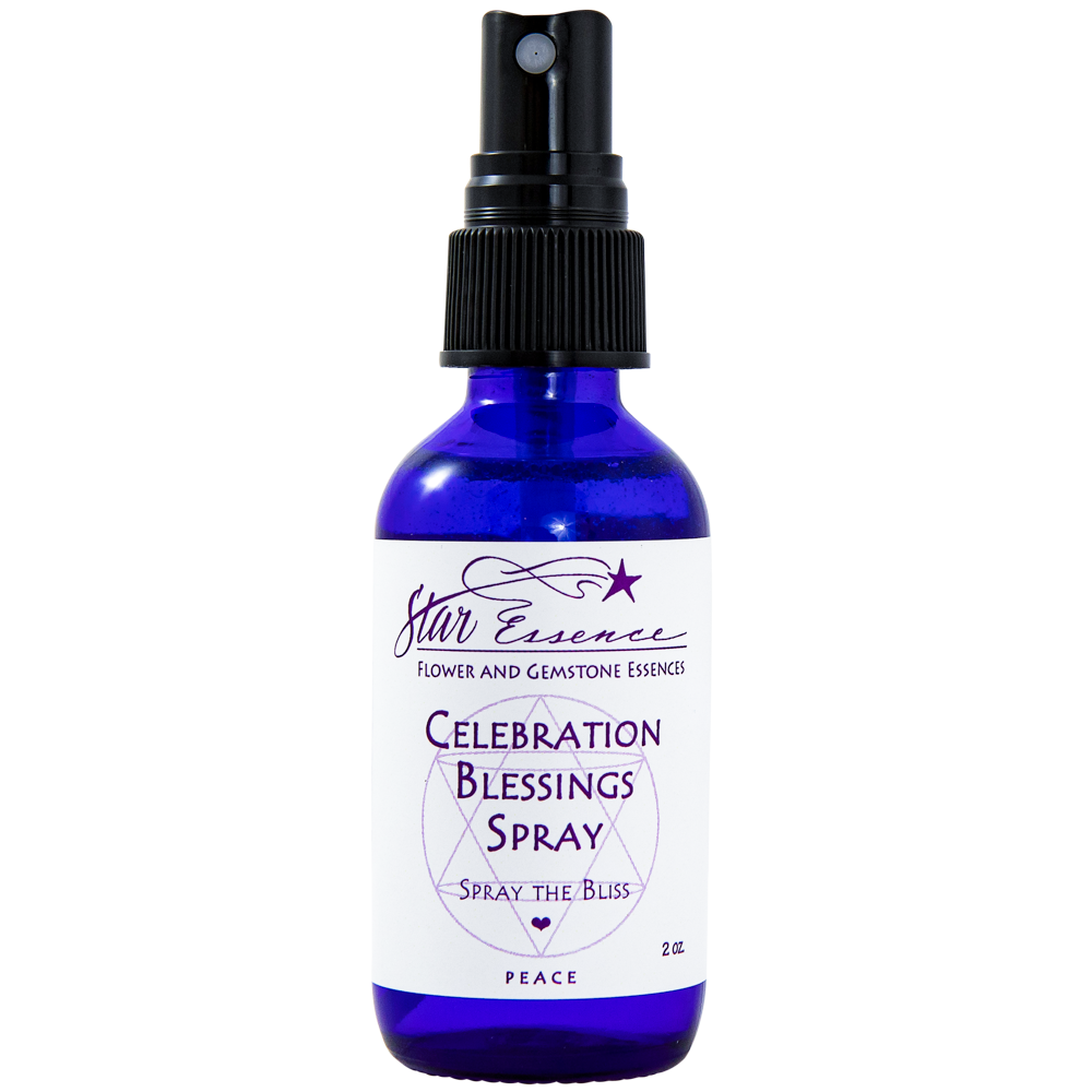 Celebration Blessings Spray vibrational essence spray bottle for energy healing, holistic medicine, and spiritual wellness ceremonies