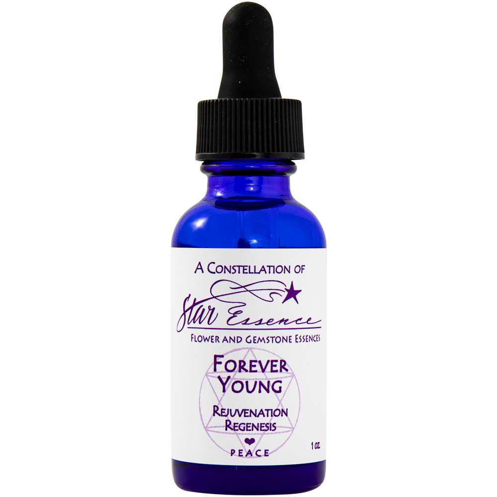 Forever Young dropper bottle for energy healing, holistic medicine, and spiritual wellness rejuvenation support