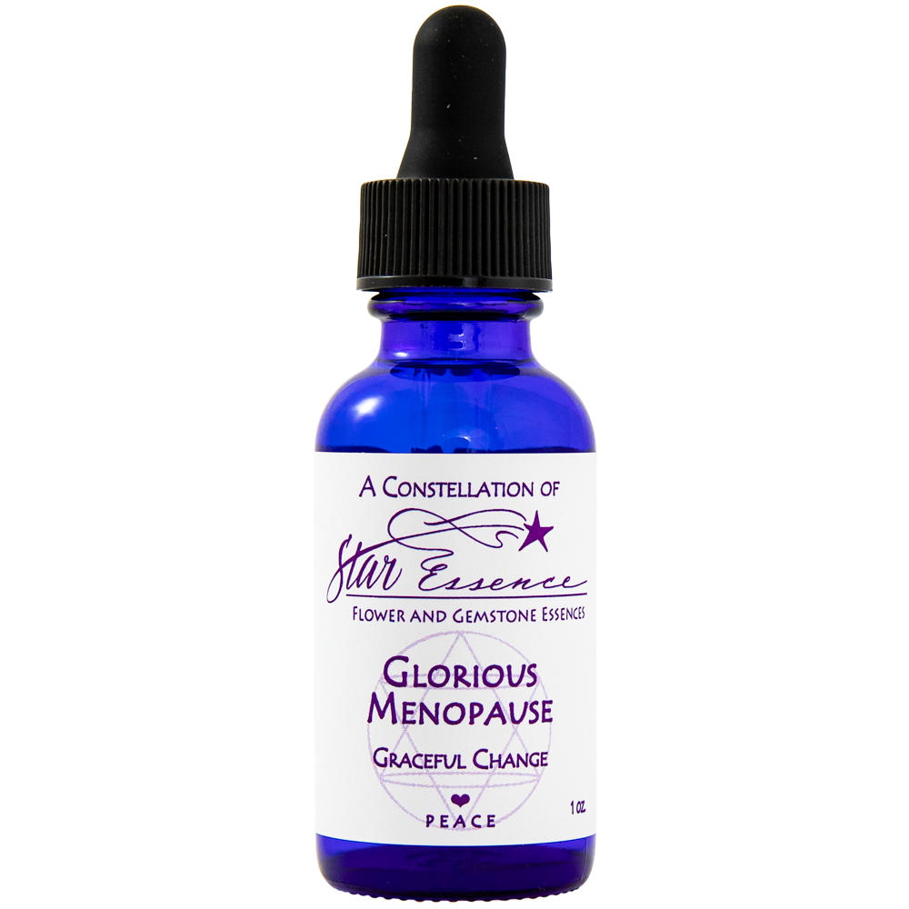 Glorious Menopause dropper bottle for energy healing, holistic medicine, and spiritual wellness during menopause transition