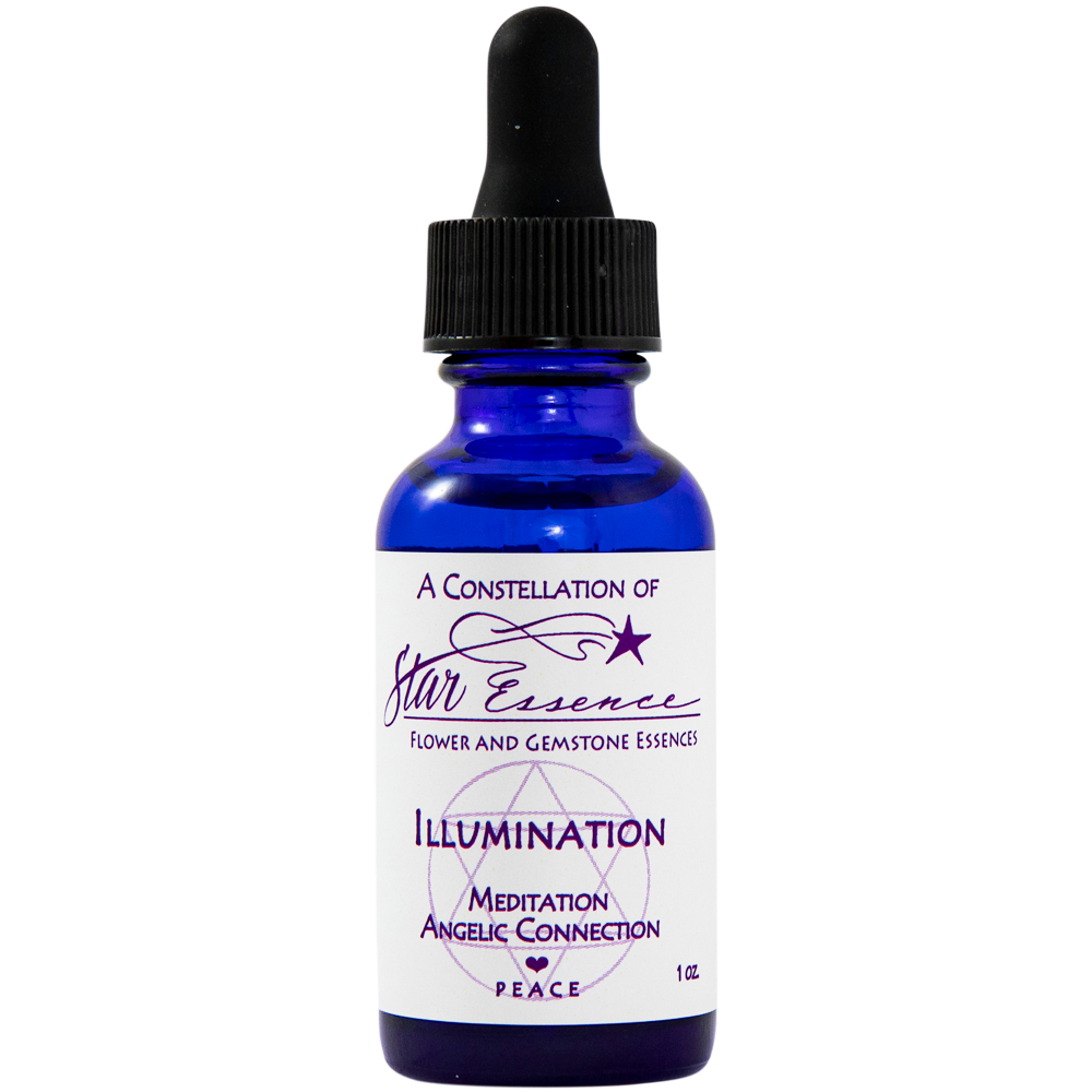 Illumination dropper bottle for energy healing, holistic medicine, and spiritual wellness meditation and angelic connection
