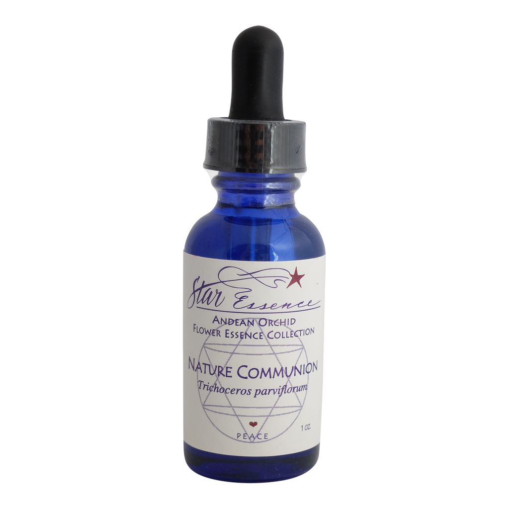 Nature Communion flower essence dropper bottle for holistic medicine, energy healing, and spiritual wellness