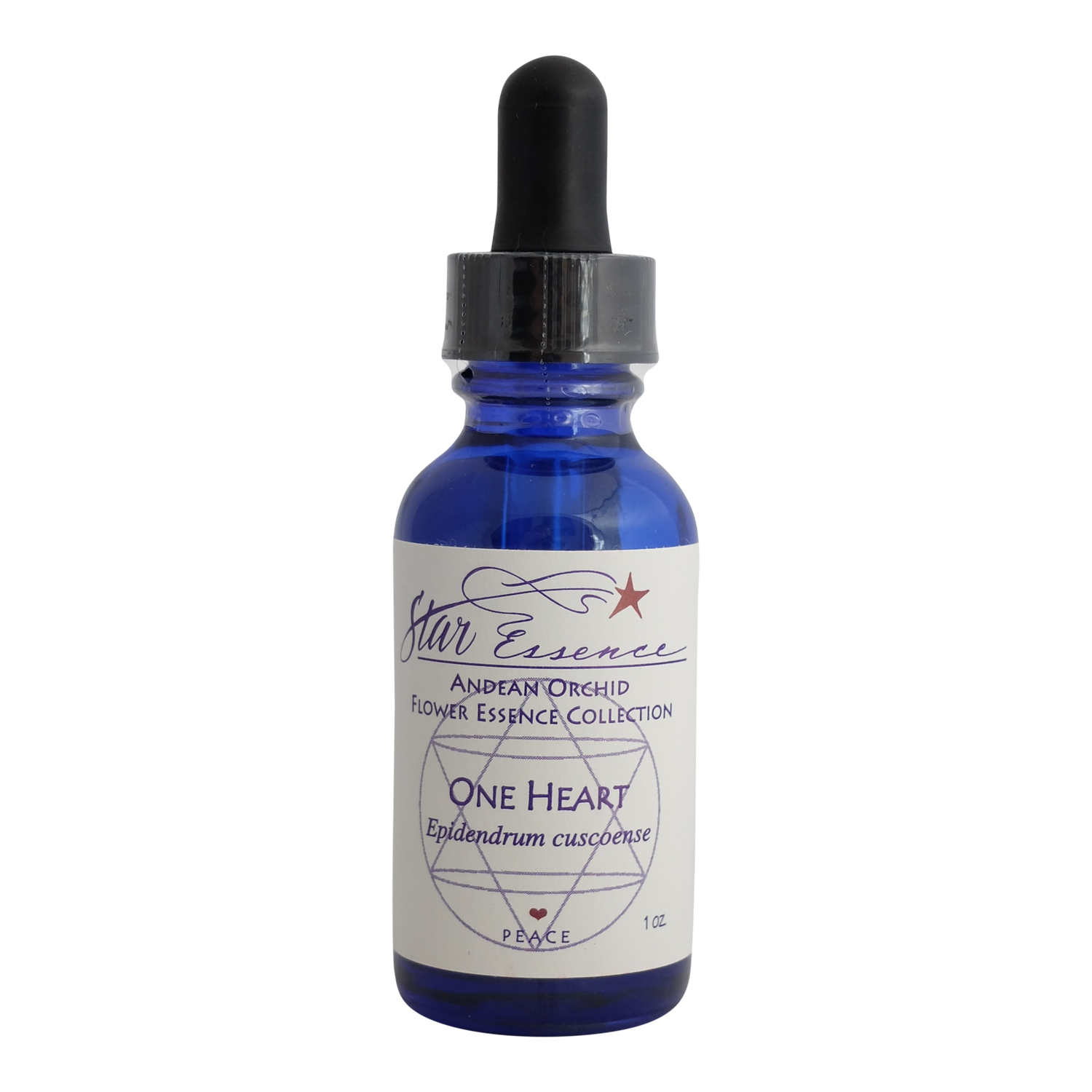 Dropper bottle of One Heart essence, a vibrational blend supporting heart-centered unity, love, and holistic energy healing.