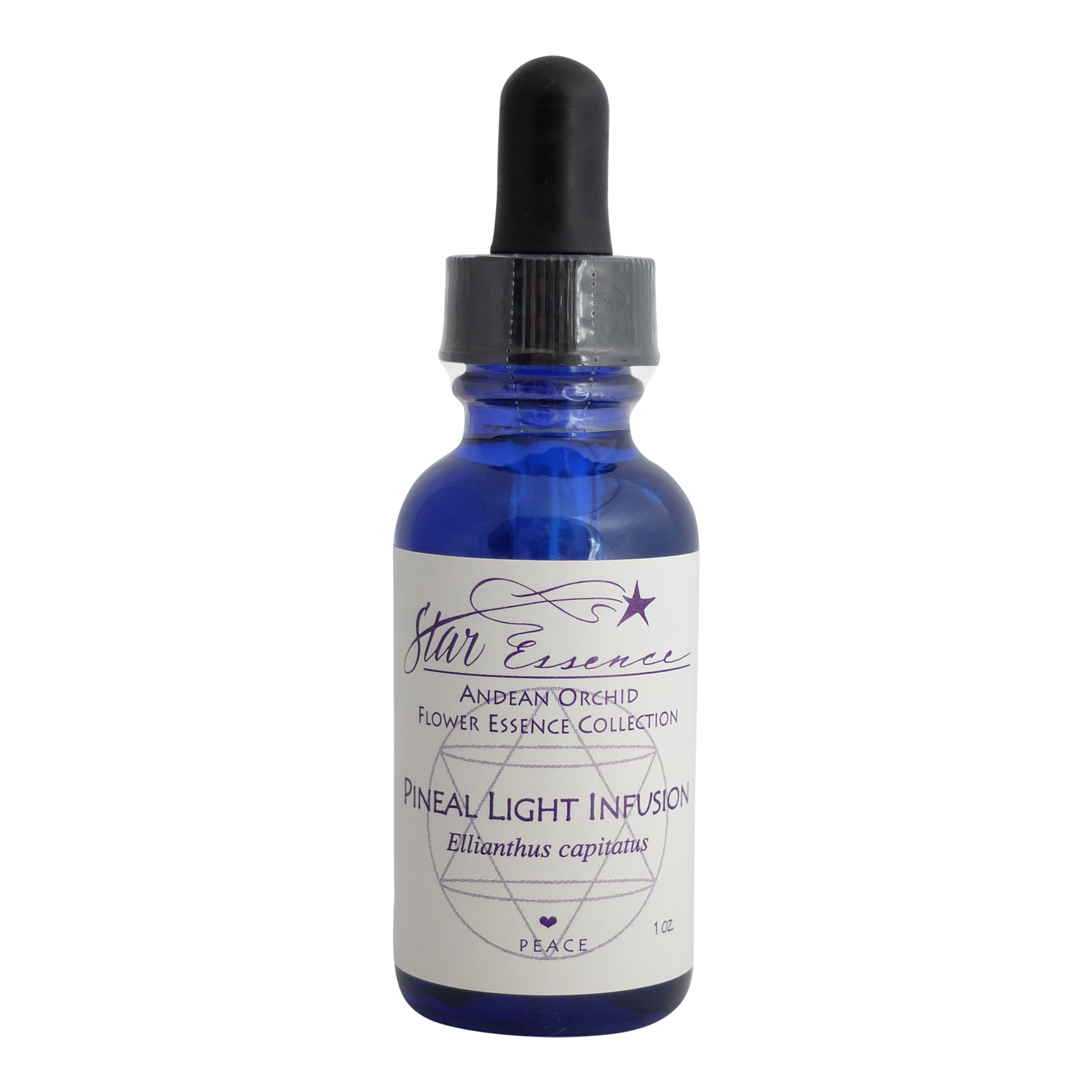 Dropper bottle of Pineal Light Infusion essence, a vibrational remedy for third eye activation, intuition, and holistic energy healing.