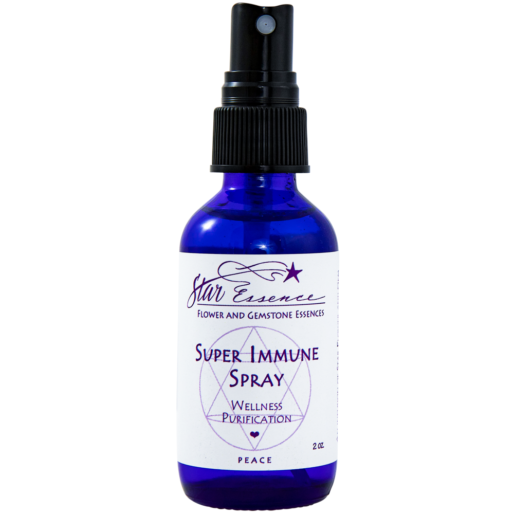 Super Immune Spray vibrational essence spray bottle for energy healing, holistic medicine, and spiritual wellness protection